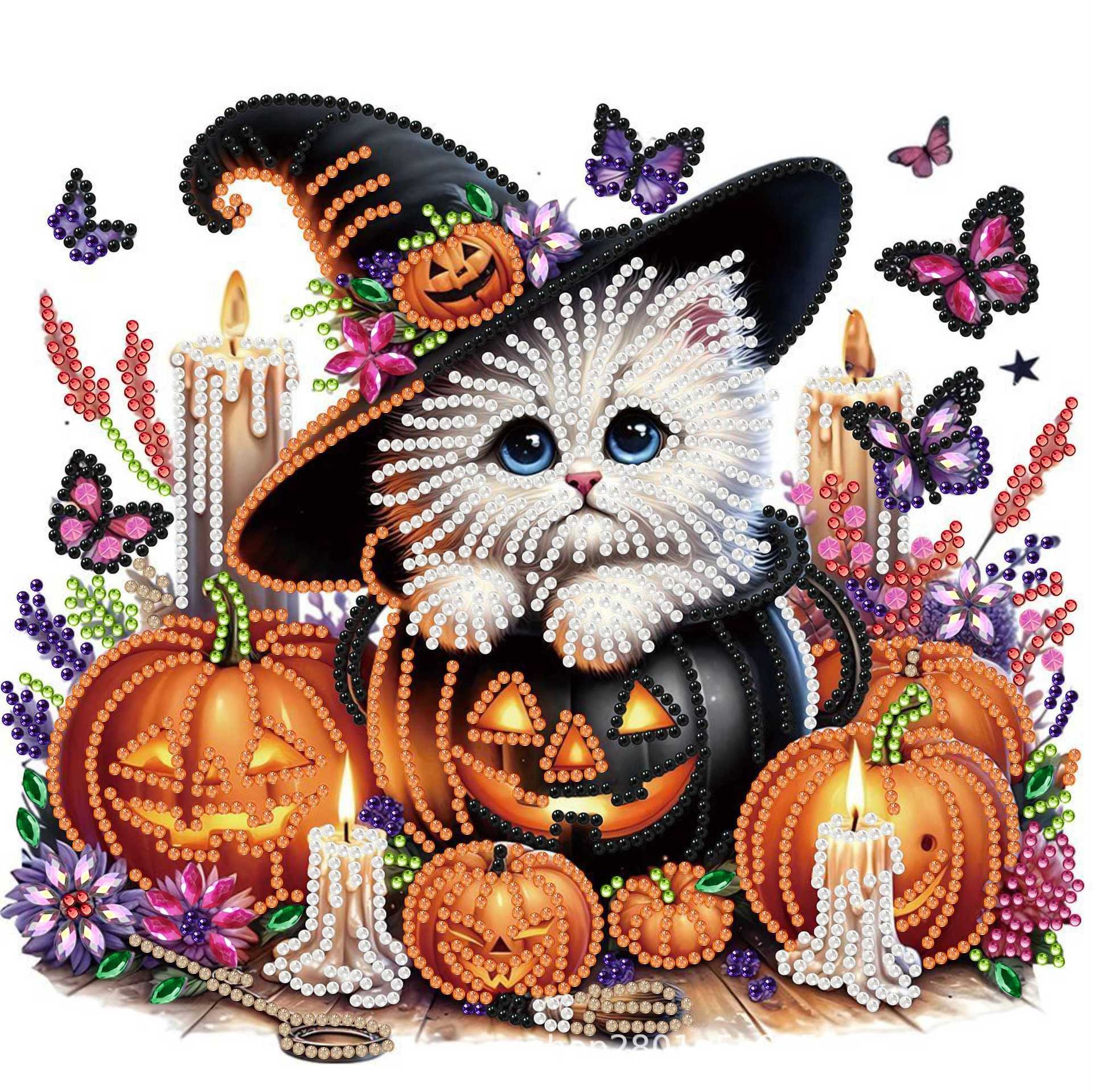 Pintura artesanal con diamantes