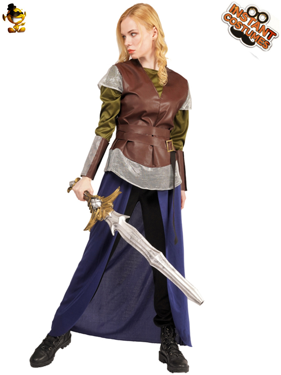 Halloween adulto europeo medio mundo mujeres cuero Guerrero traje Cosplay traje de rol