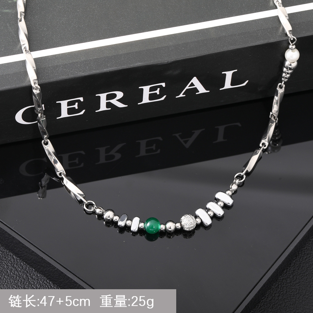 Men's Necklace with Irregular Splicing, Trendy Hip-Hop Titanium Steel Sweater Chain, Niche Minimalist Style, High-End Men's Clavicle Chain