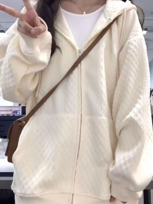 早秋奶fufu外套设计感2025新款韩版连帽开衫卫衣超火宽松小众上衣|undefined