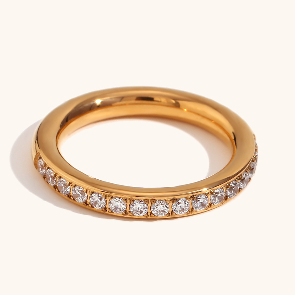 Rings Classification PVD Coated Real Gold Plated 18K Gold Geometric Titanium Steel Waterproof Non Tarnish Rings