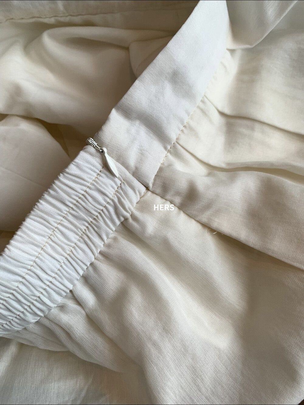 Quần culottes nữ ống rộng cạp cao thun lưng dáng suông phong cách Nhật — Thẻ hồng, màu trắng chi tiết 34