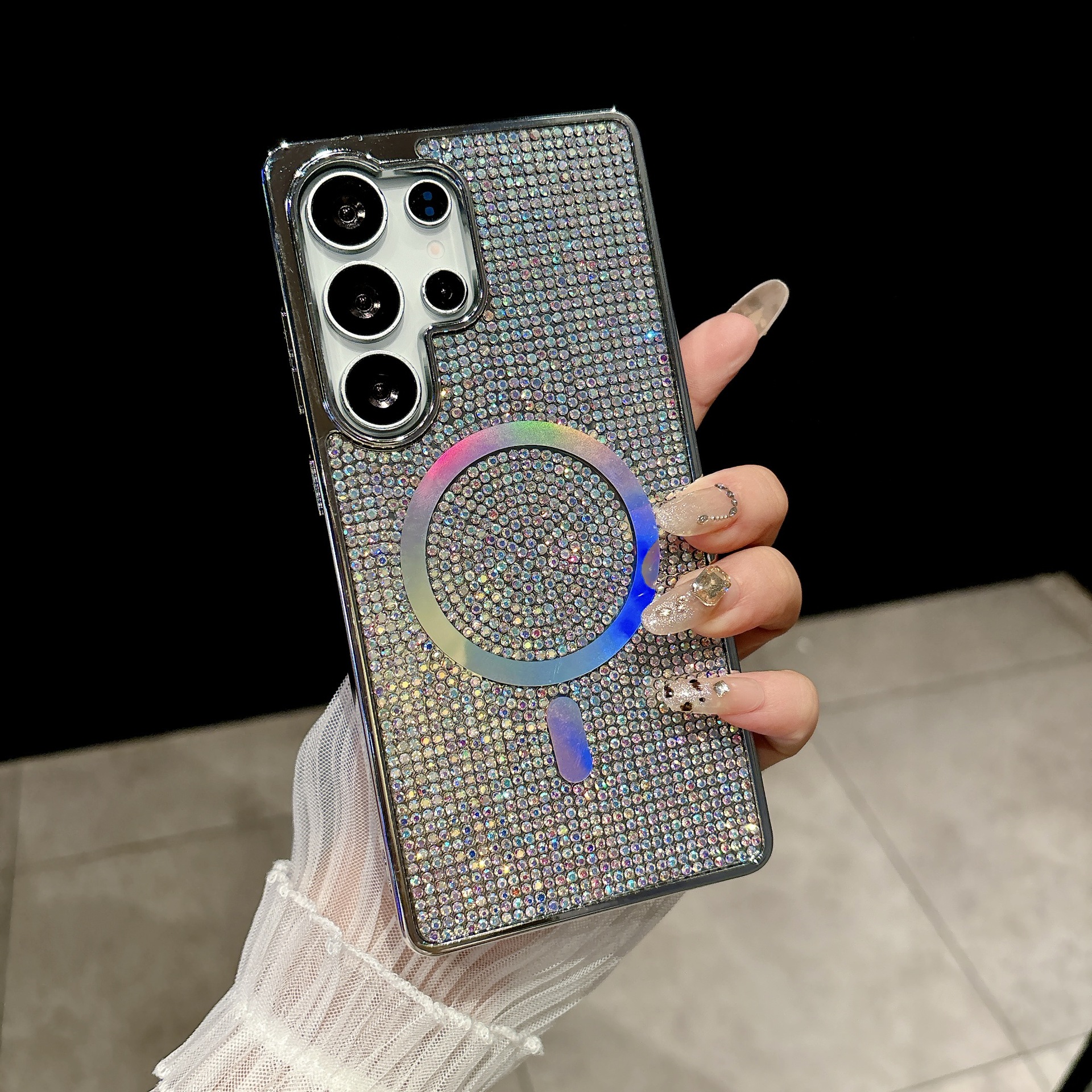 Coque De Protection Magnétique À Strass Pour Samsung S24 Ultra_voghion.com