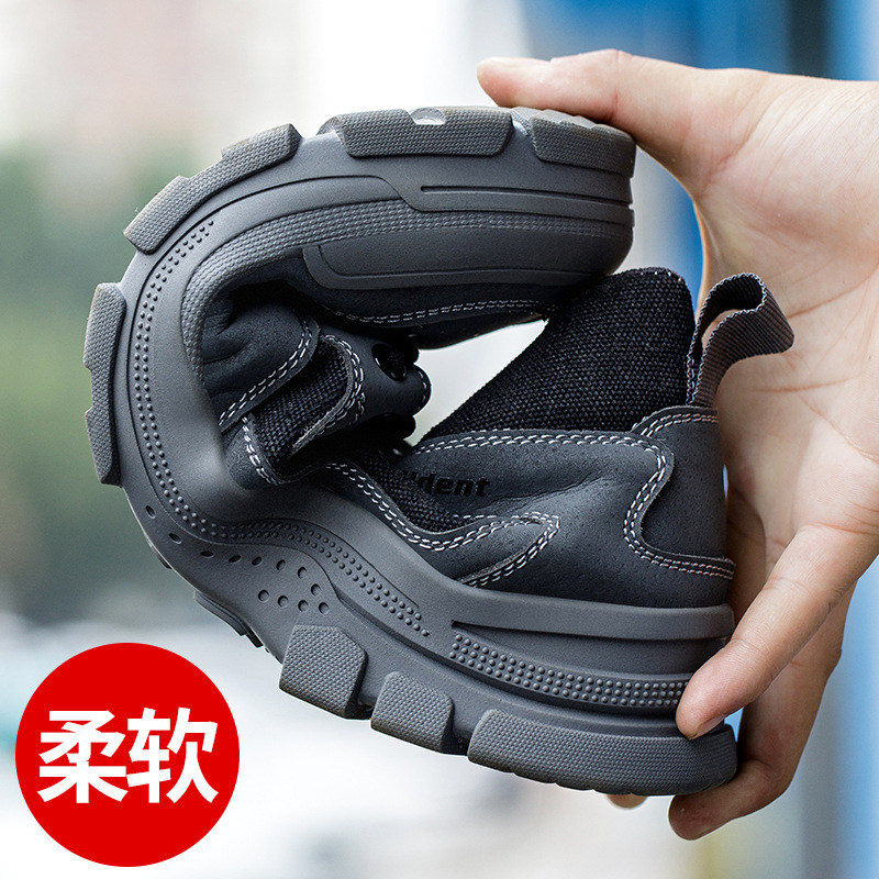 Zapatos de seguro laboral, botas cortas de punta de acero resistentes al desgaste anti-rotura y anti-perforación para hombres, protección de seguridad, zapatos de seguridad antiguos, herramientas de trabajo, botas anti-escaldado