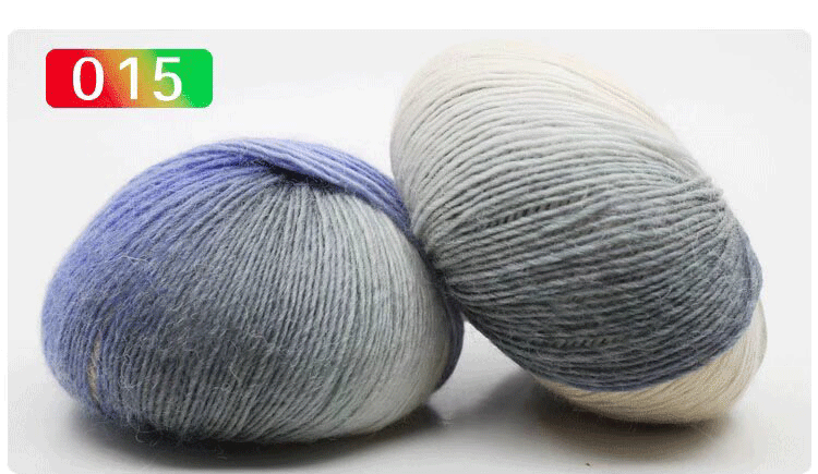 Sección teñido Arco Iris hilo de lana pura color degradado música puntaje medio grueso palo aguja gancho chal sombrero bufanda lana