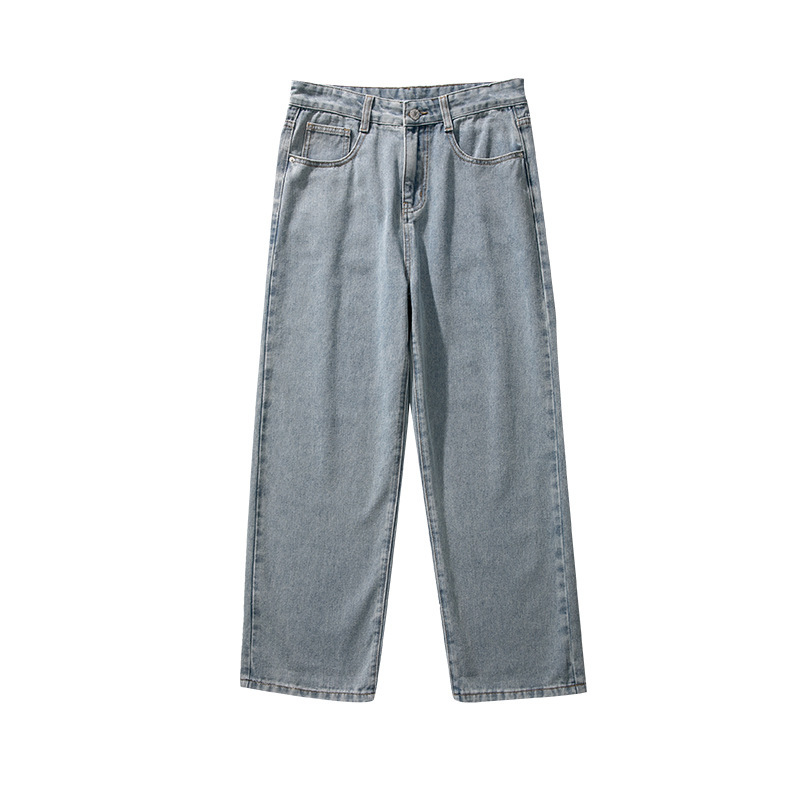 Jeans men's 2023 Summer new ins fashion brand all-match casual trousers Korean style trendy loose straight pants