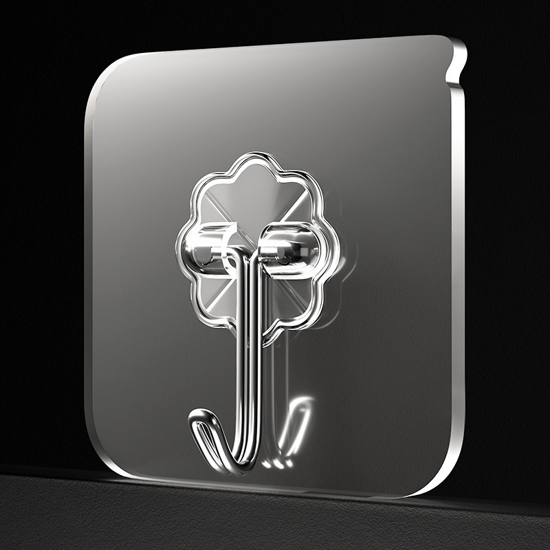 Wall-Mounted No-Drill Clothes Hook with Adhesive Suction Cup, Heavy-Duty Traceless Nail Rack, Strong Adhesive Hook for Home Wholesale