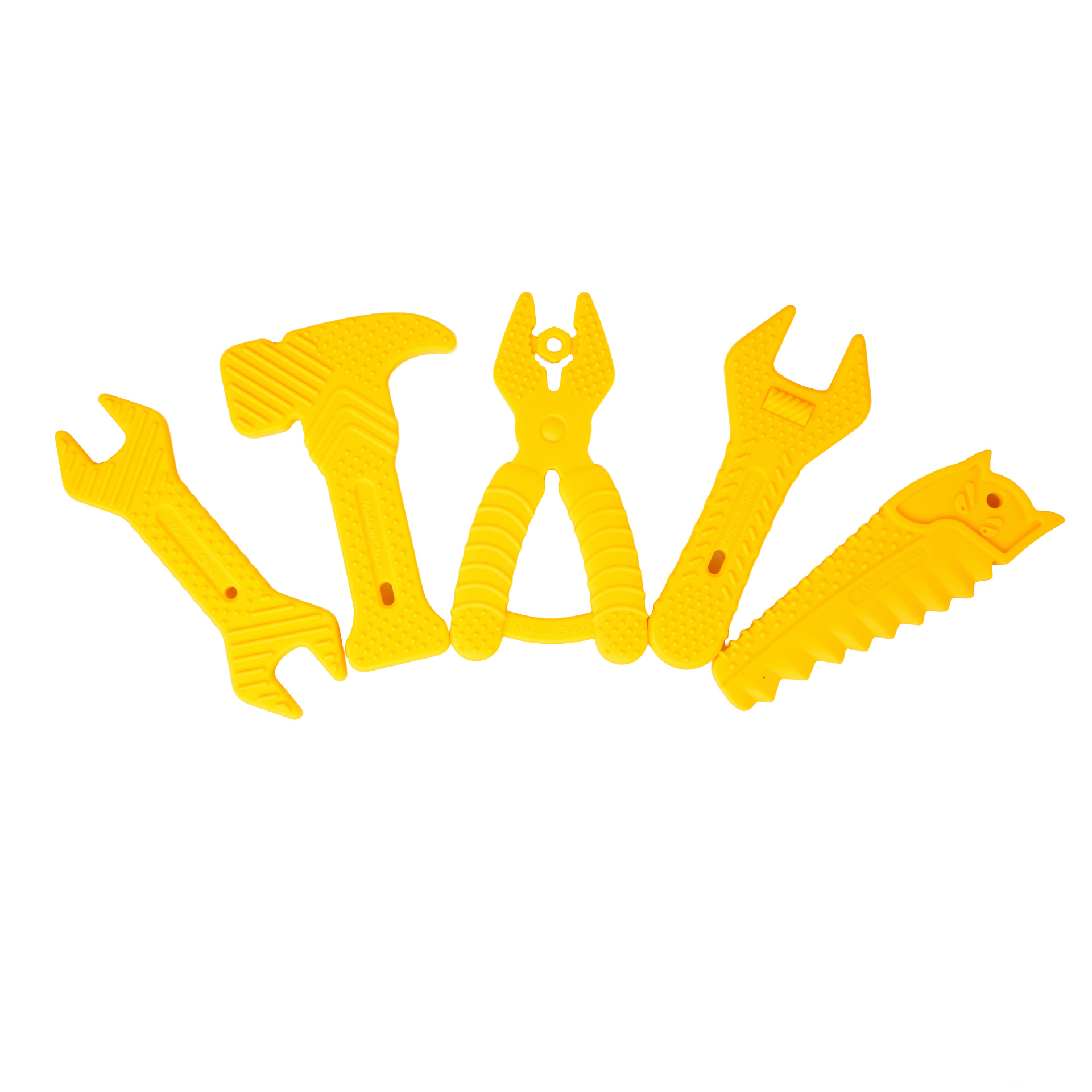 Martillo transfronterizo llave de goma de dibujos animados juego de juguetes para bebés pegamento anti-comer mano de silicona palillo molar