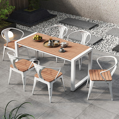 Outdoor balcony small table and chair set leisure outdoor courtyard trendy light luxury minimalist terrace park garden table chairs