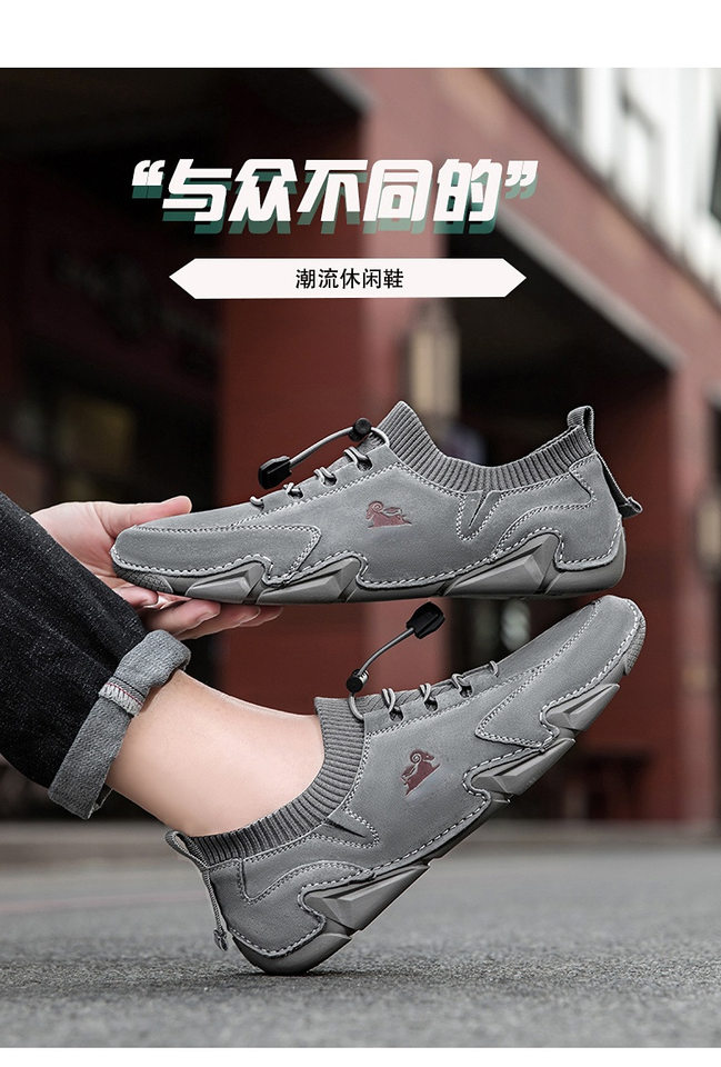 Giày Martin nam cổ thấp da heo, đế cao su may, phong cách năng động — G87139 Kaki, G87139 màu xám, G87139 đen chi tiết 23