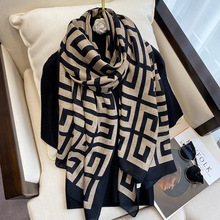 韩版新款时尚秋冬棉麻围巾女护颈御寒围脖两用纱巾外搭披肩