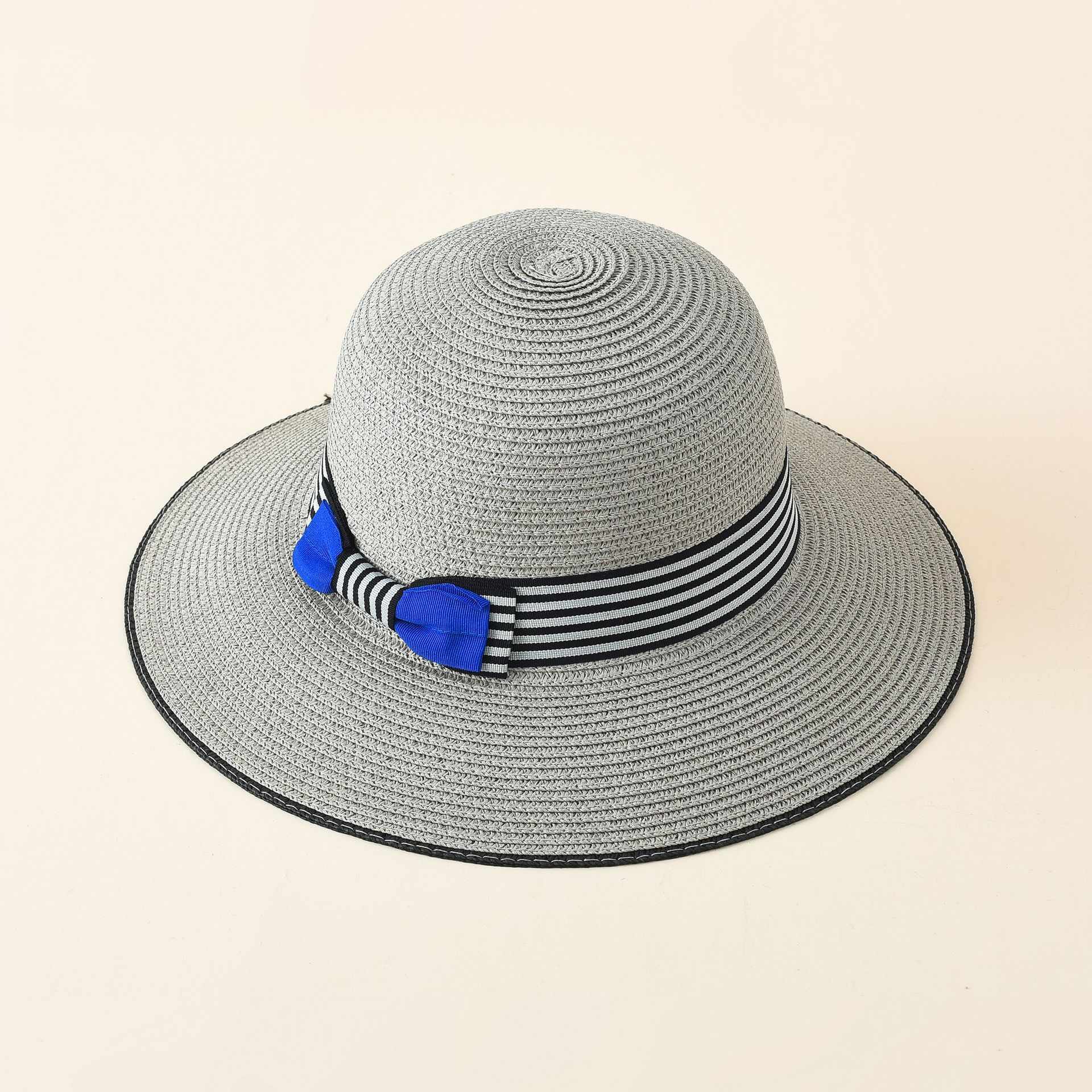 2021 estilo europeo y americano verano nuevo color de paja a juego moda arco decoración ala ancha protección solar sombrero de paja