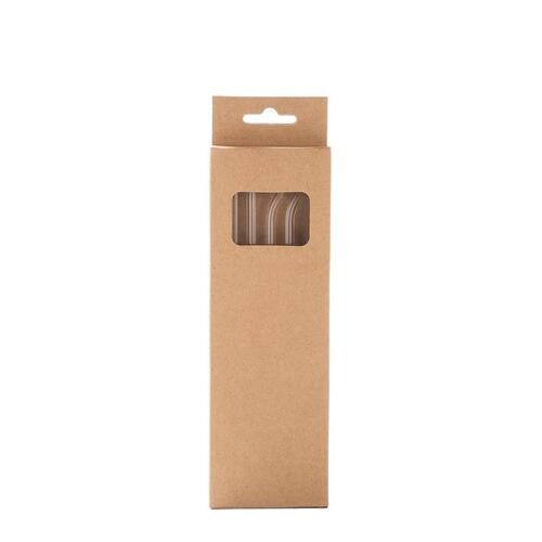 Shuangtong ins style creative colored glass straws kraft paper box transparent heat-resistant glass straw set wholesale