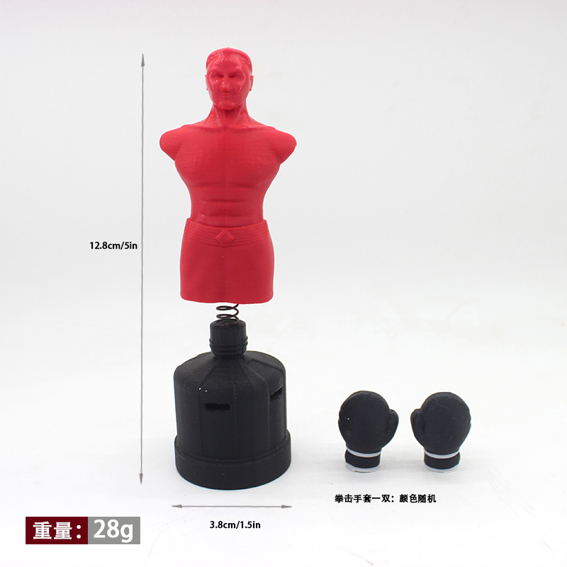 1: 12 muñeca casa muñeca decoración guantes de boxeo miniature modelo de bolsa de arena humanoide