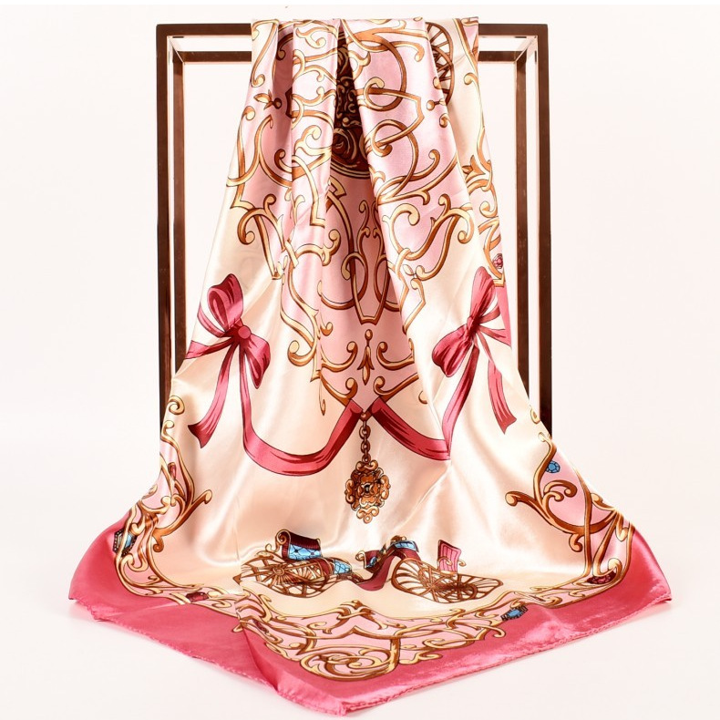 65g Weight Silk Scarf Classification Daily Occasion Satin Material Printing Pattern Summer, Spring, Autumn Season Women'S Gender Printing Design Fashion Style Women's Fashion Printing Satin Printing Silk Scarves 4