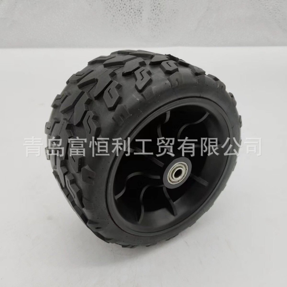 7寸发泡实心轮胎带轴承免充气沙滩车露营车轮子PU聚氨酯发泡轮