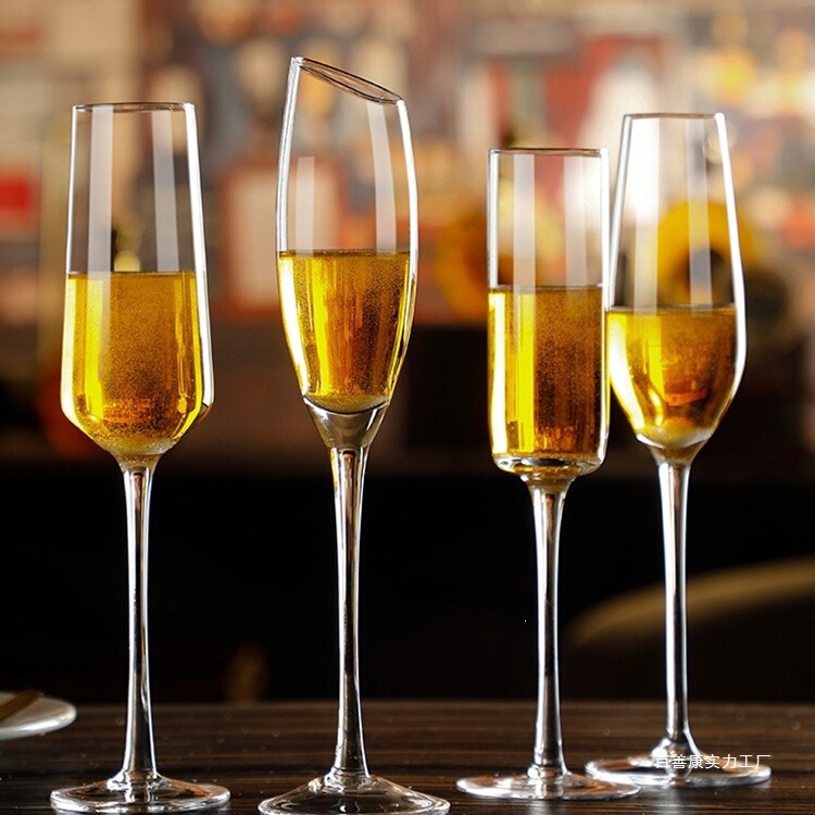 Crystal champagne glasses, sparkling wine goblet set, home-use creative high-value champagne glasses, pair of cocktail glasses