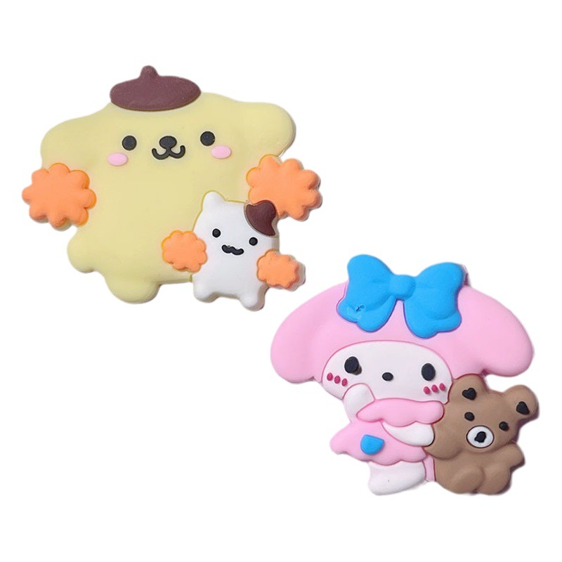 De dibujos animados sanlio Pacha perro PVC pegamento flexible accesorios de la joyería para niños horquilla diadema bolsa caja almacenamiento parche DIY