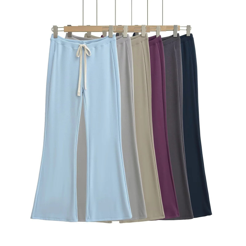 Spring New Lazy Style Dipping All-match Drawstring Casual Flared Pants Women's Low Waist Sexy Yoga Cashmere Sweatpants