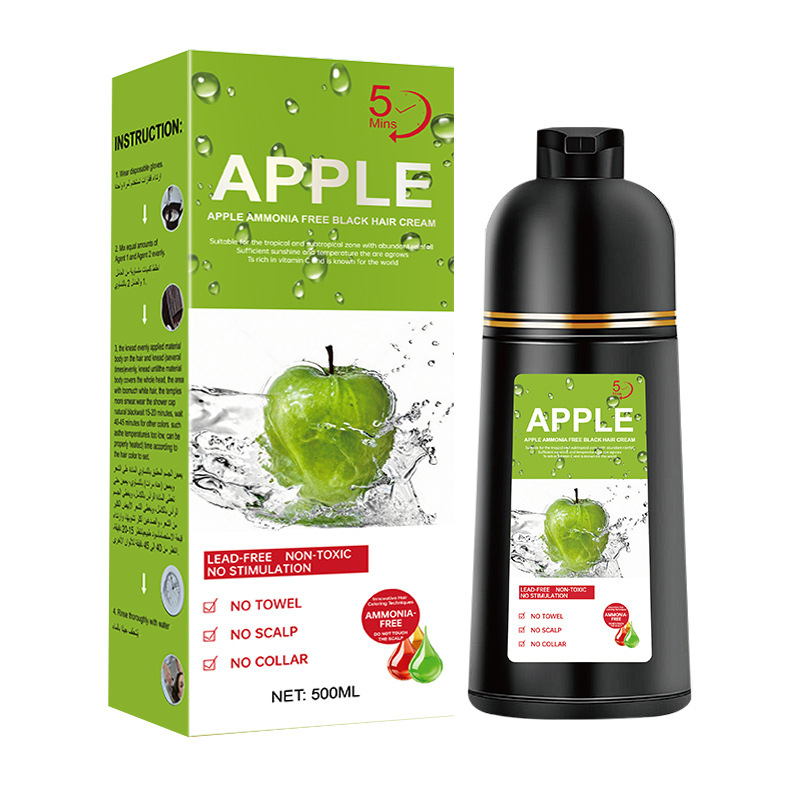 APPLE支黑跨境英文染发剂植物黑色盖白发外贸泡泡一洗就黑染发膏|undefined