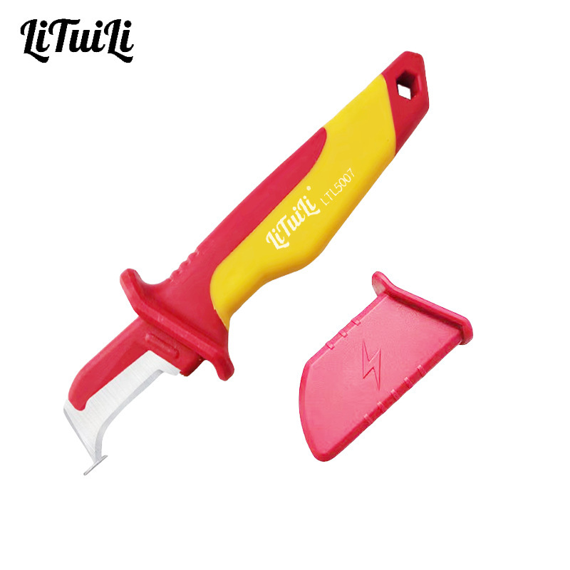 LiTuiLi stripping knife VDE high voltage cable stripping knife insulated electrician knife straight blade hook knife electrician stripping knife