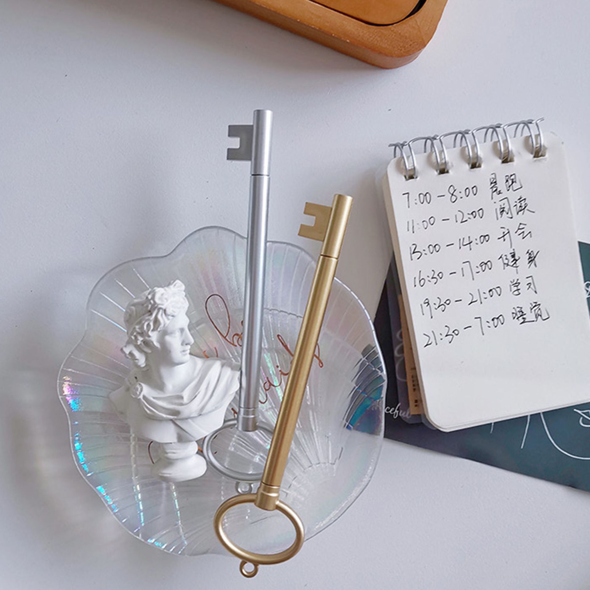 Wedding creative high-end key pen, wedding vows hand card, retro signature pen, handwritten blessing greeting card, check-in pen