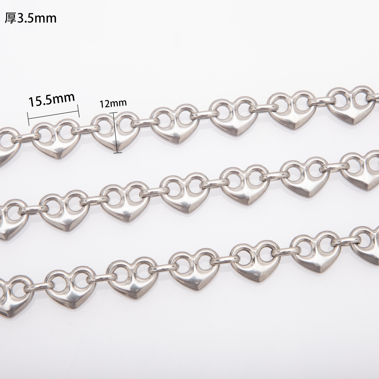 20g Weight Chain Jewelry Making Type Bracelets Classification 1 Piece Quantity 304 Stainless Steel Material Heart Shape Pattern All Seasons Season Casual Style 1 Piece 304 Stainless Steel Bracelets Chain Casual Heart Shape 8