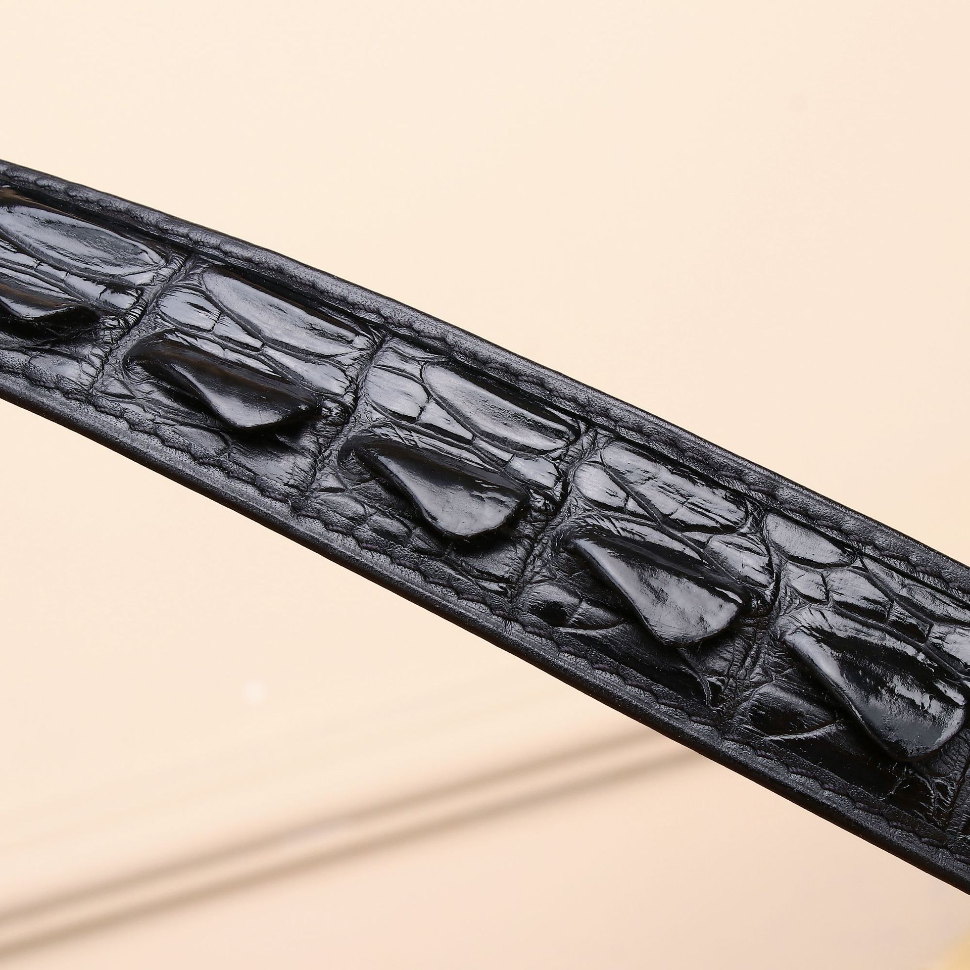 Thắt lưng da nam họa tiết vảy cá sấu khóa tự động 3.5 cm — 120cm, 130cm, 110cm, 125cm chi tiết 3