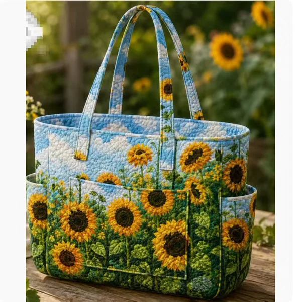 2026 Cross-border New 3D Digital Print Fashionable Large Capacity Quilted Shoulder Tote Bag