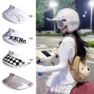 Dəbilqə Günlüyü Motosiklet Dəbilqə Papaq Günlüyü Yarım Dəbilqə Şirin Kiber Günəşlik Günəşdən Qoruyucu 3/4 Dəbilqə Vintage Aksesuarları