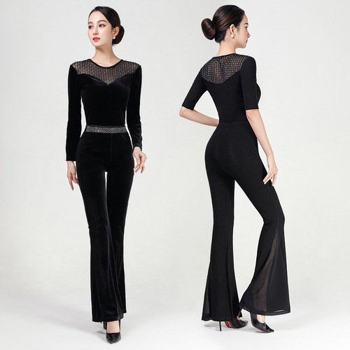  spring and summer new style long-sleeved modal etiquette catwalk one-piece exercise suit body suit for women dance suit