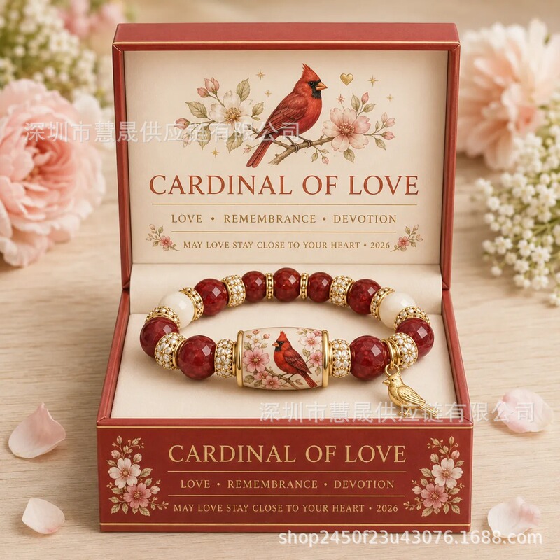 Cross-Border New Model Cardinal Garden Cardinal Bluebird Butterfly Commemorative Bracelet