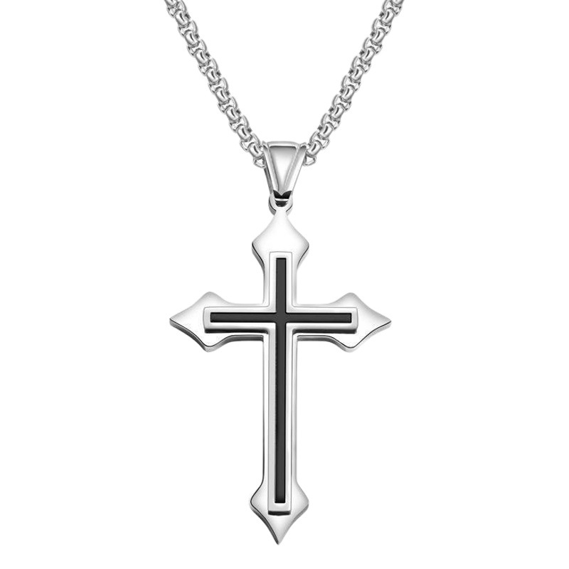 Hip hop bienes genuinos personalidad japonesa y coreana simple titanio acero Acero inoxidable Cruz collar hombres joyería colgante para mujeres
