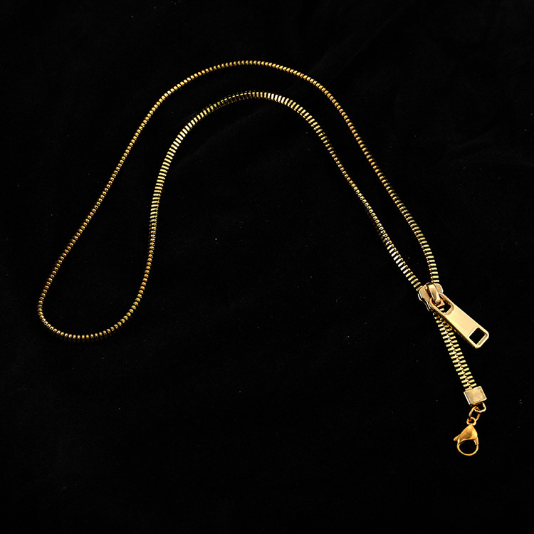 Niche Design Sense Two-Wear Zipper Collar Necklace Women's New Couple Light Luxury Niche Distinctive Woolen Chain Necklace Niche Design Sense Two-Wear Zipper Collar Necklace Women's New Couple Light Luxury Niche Distinctive Woolen Chain Necklace