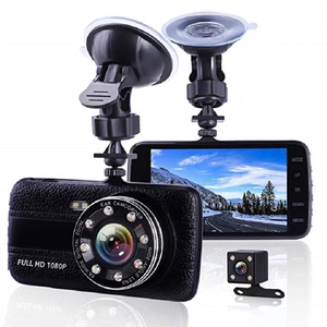 Yeni 4 düymlük 1296p HD ön və arxa ikili qeydli videoregistrator