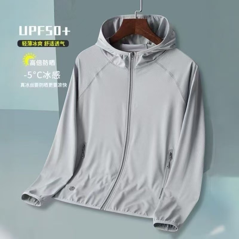 Cross-border ice silk sun protection clothing for men, summer outdoor cycling sports fishing clothing, couple skin clothing, sun protection jacket