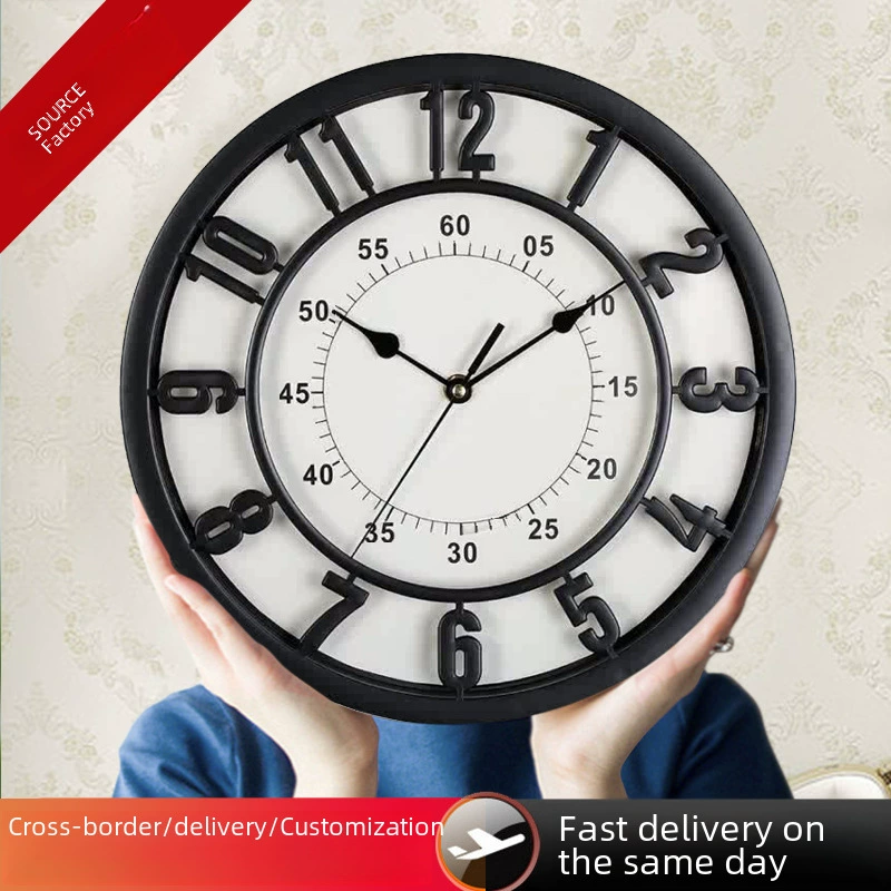 Retro fashionable wall antique watch, European style, light luxury style