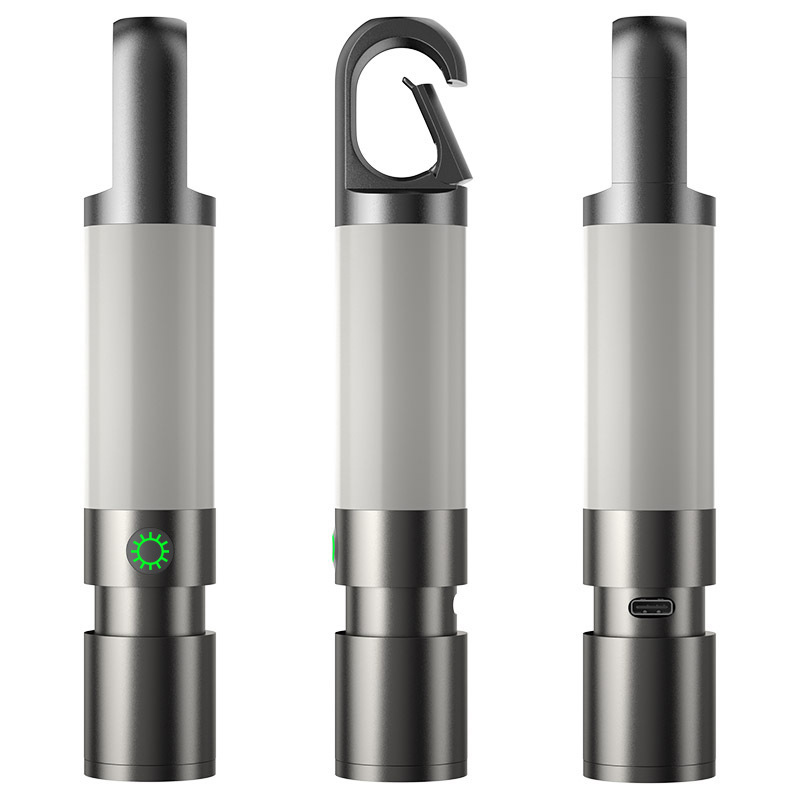 Transfronteriza nueva linterna LED de larga resistencia Tipo-C aleación de aluminio recargable zoom telescópico mini linterna popular