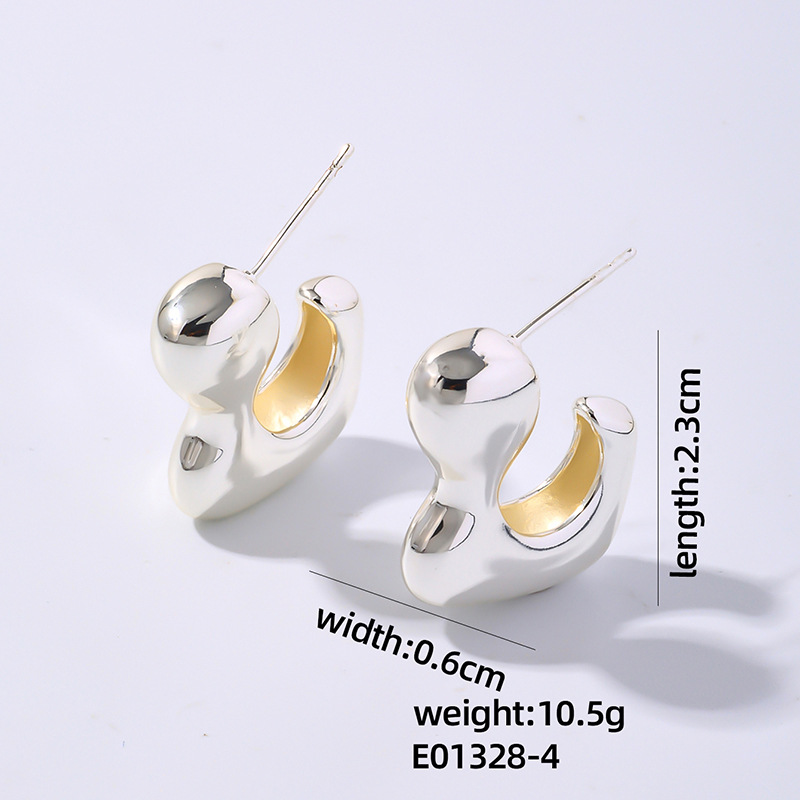 8g Weight Hoop Earrings, Drop Earrings Classification 1 Pair Quantity Holiday, Daily Occasion Copper Material Geometric Pattern Women's Gender Plating Design Simple Style Style 1 Pair Simple Style Geometric Plating Copper Hoop Earrings Drop Earrings 17
