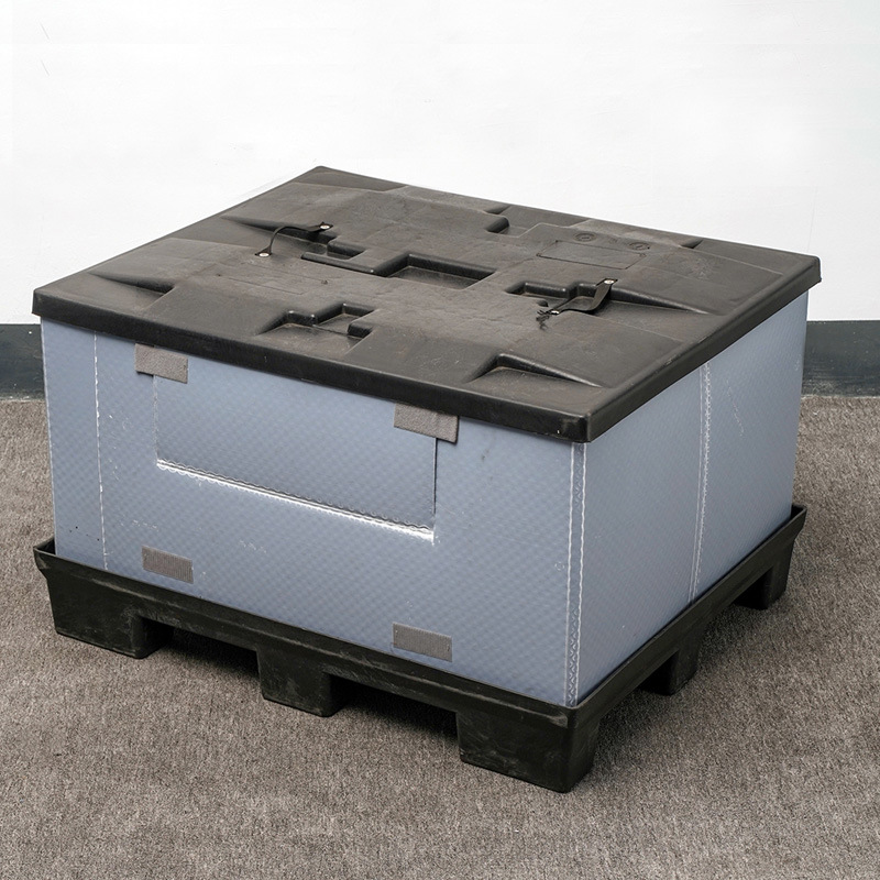 汽车零部件周转箱 压铸天地盖围板箱折叠回收 可节省运输空间