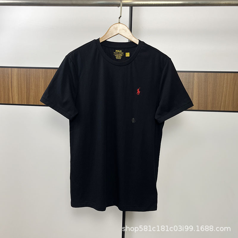 RL Pony Mark Summer Round Neck Short-sleeved T-shirt Ralph Lauren Solid Color Unisex Casual Loose All-match Top