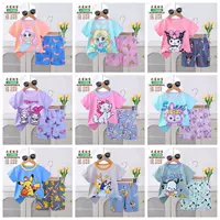 Kid's pajamas детская одежда 2025 Детская пижама мультфильм лето корейские шорты с короткими рукавами фабрика прямой поставки