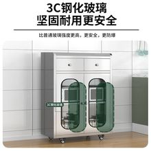 J^304不锈钢家用餐边柜网门多功能多层客厅储物柜厨房碗柜加厚橱