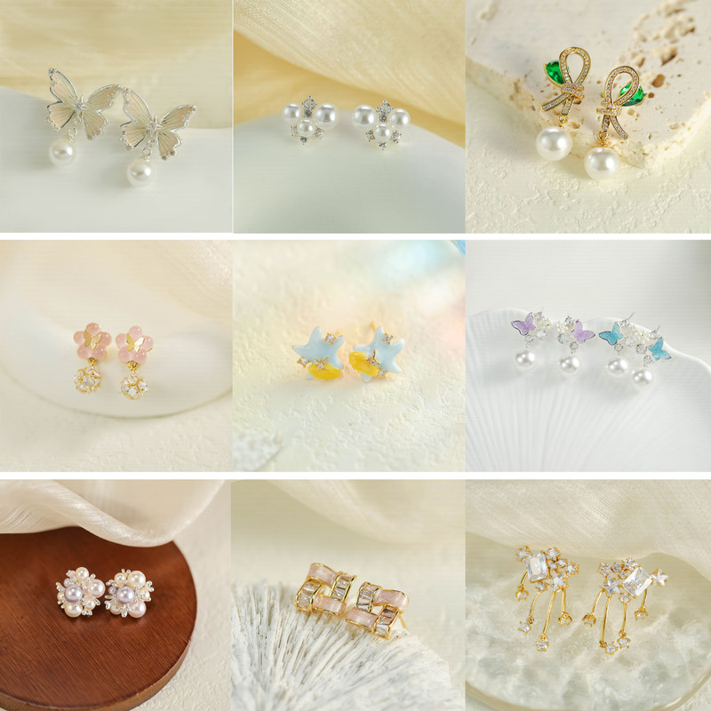Cross-Border 18K Geometric Niche Earrings, Fashionable and Elegant Ear Studs, Women's High-End Luxury Minimalist Wholesale