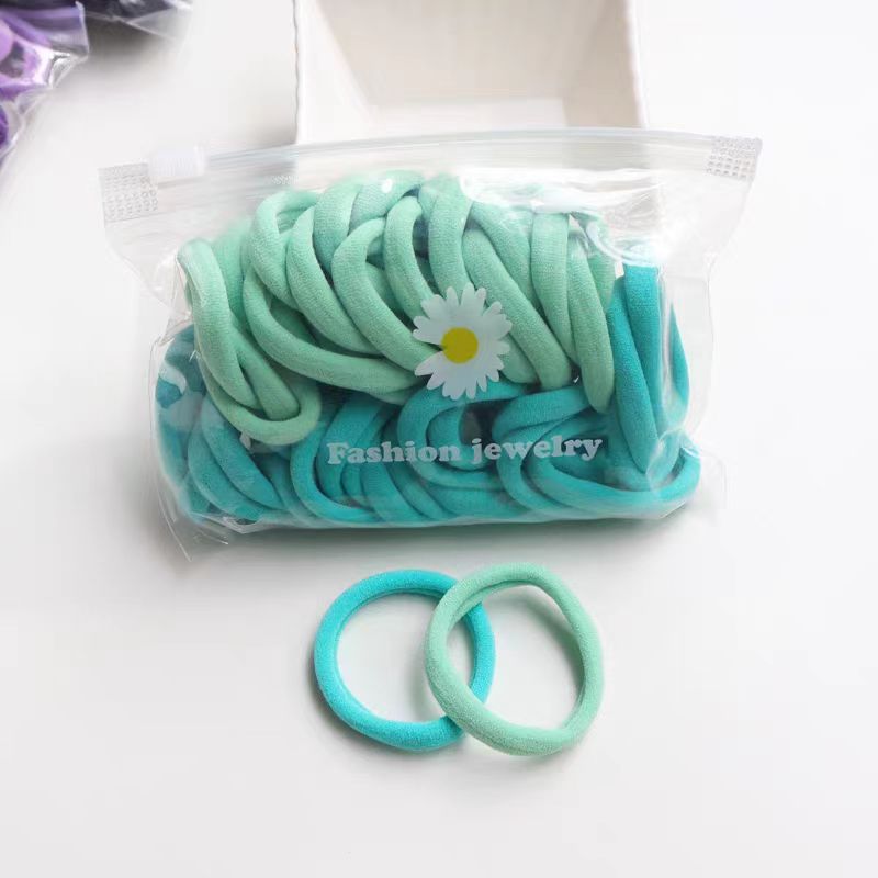 Niños accesorios para el cabello niñas sin costura cabello de alta elasticidad no daña cabello anillo de cabello banda de goma cubierta de cabello