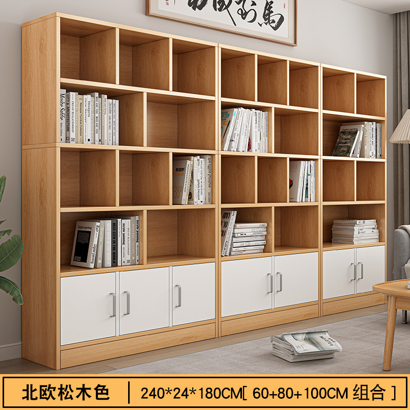 Estante de libros simple contra la pared sala de estar de oficinas multicapa almacenamiento de exhibición estante doméstico estante de libros de piso para estudiantes