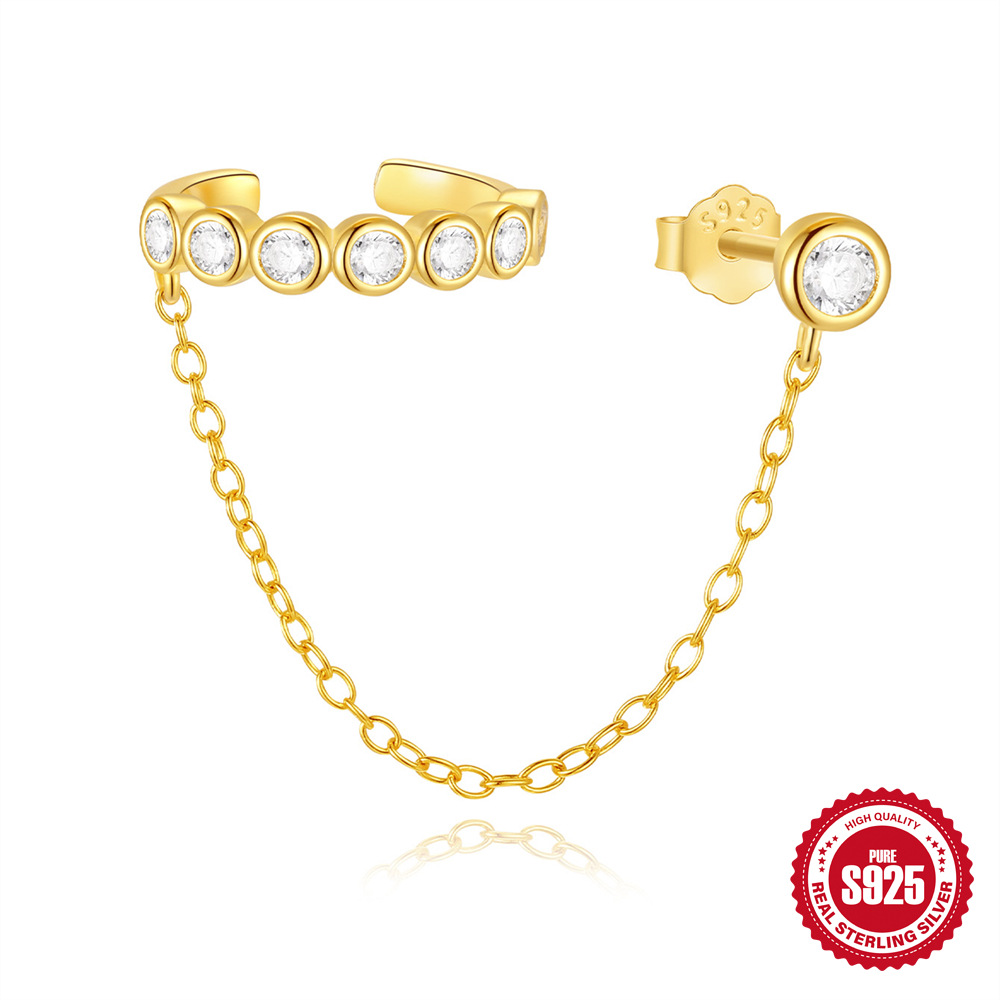 Nuevo s925 plata de ley cuatro estrellas con sentido de metal, hilo en espiral, personalidad, pendientes de estrella, estilo popular atractivo