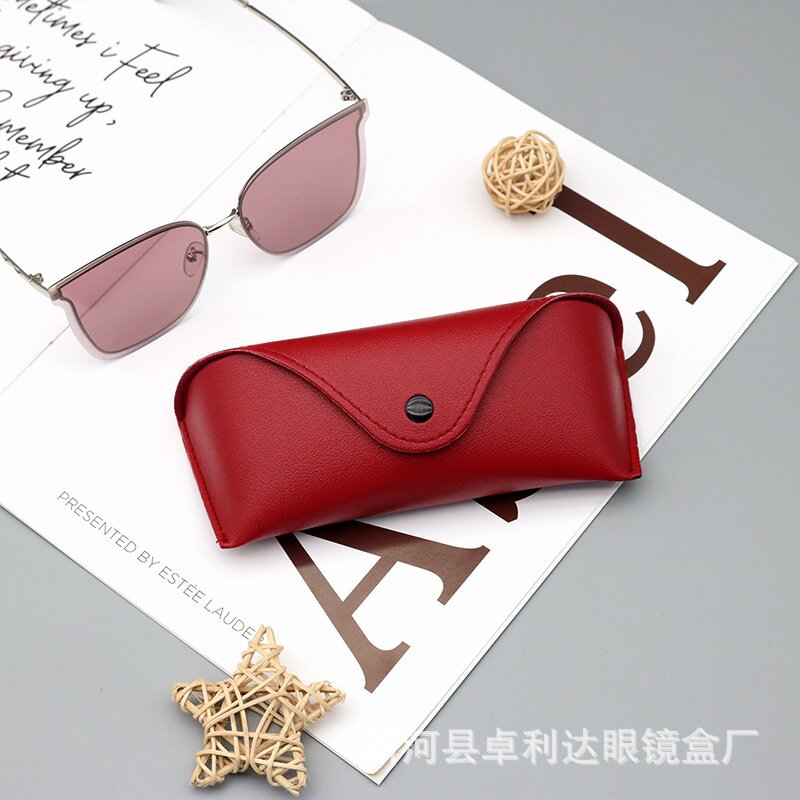 De alta calidad de cuero gafas caso gafas de sol miopía gafas caso anti-presión gafas de sol caso personalizable LOGO venta al por mayor