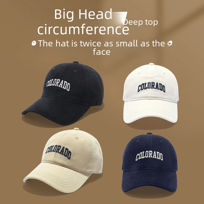 Cappello da baseball con testa grande da 65 cm, con bordo profondo, da donna, nuovo Showface, piccolo, grande, largo, con lingua d'anatra, estivo, con protezione solare_voghion.com