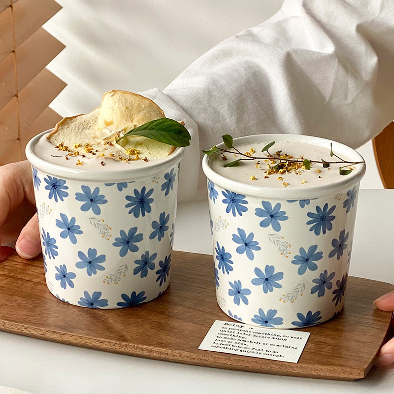 Retro Exquisite Coffee Cup Niche Hand Cup Water Cup Mug Paper Cup Shape Home Breakfast Milk Oatmeal Cup